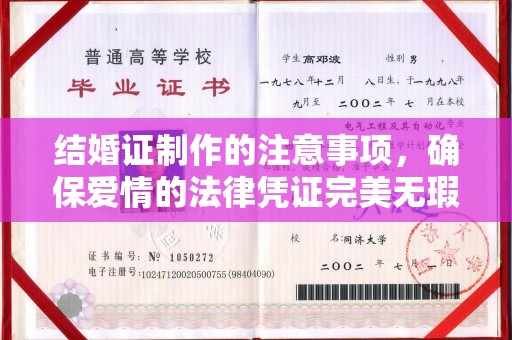 裕安结婚证制作的注意事项，确保爱情的法律凭证完美无瑕