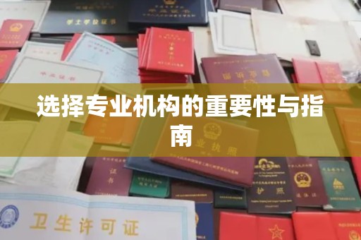 裕安选择专业机构的重要性与指南